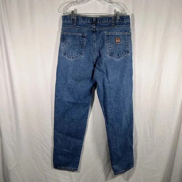 Carhartt Jeans Men's 36x34 Light Wash Blue Denim Pockets 100% Cotton - Picture 7 of 10
